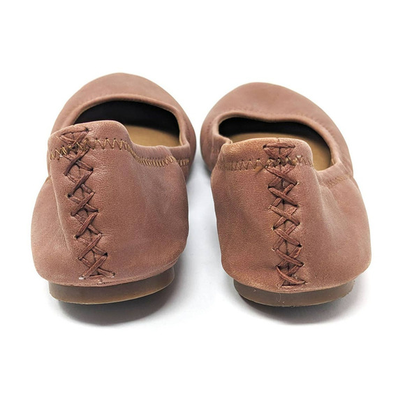 Lucky Brand Shoes Womens 8.5 Erin Ballet Flats Round Toe Leather Bourbon - Picture 5 of 7